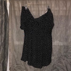 XL Lauren Conrad Black shirt with white floral print